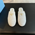 PRADA CROCHET MULES WHITE LAMBSKIN