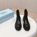 PRADA BRUSHED BOOTIES BLACK CALFSKIN
